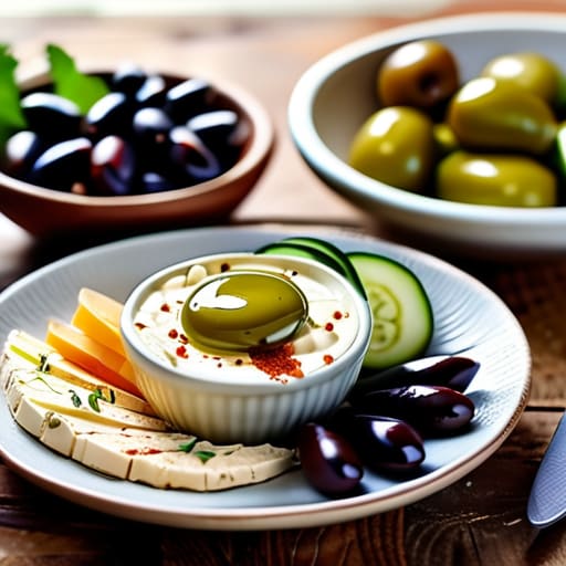 The "No-Cook" Mediterranean Plate assembly.