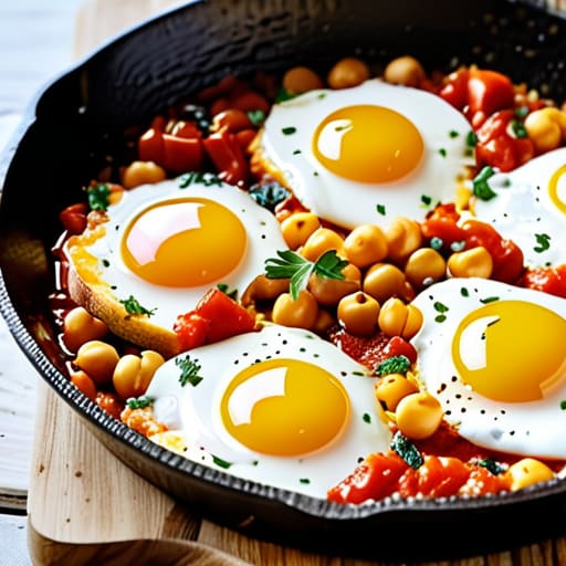 The One-Pan Chickpea Shakshuka in skillet.
