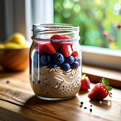 Preparing breakfast with The Overnight Oats Method.