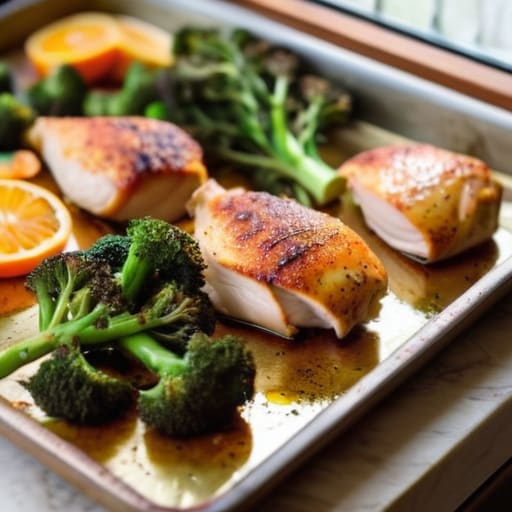 The Sheet Pan Savior chicken and vegetables.