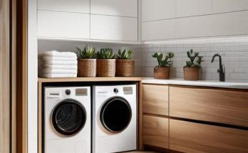 Efficient laundry room organization storage solutions.