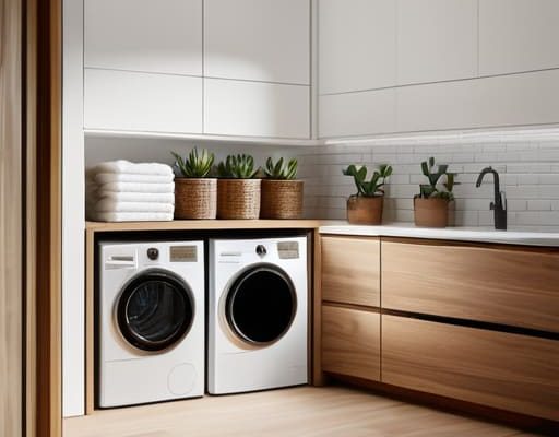 Efficient laundry room organization storage solutions.