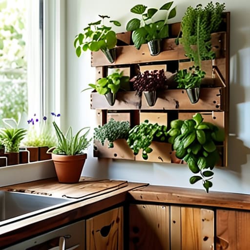 The Vertical Herb Garden on a pallet.